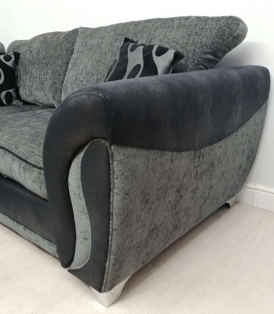 DFS Grey Toned Corner Sofa with Footstool
