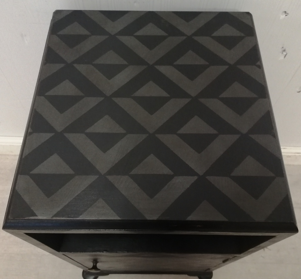 vintage painted bedside