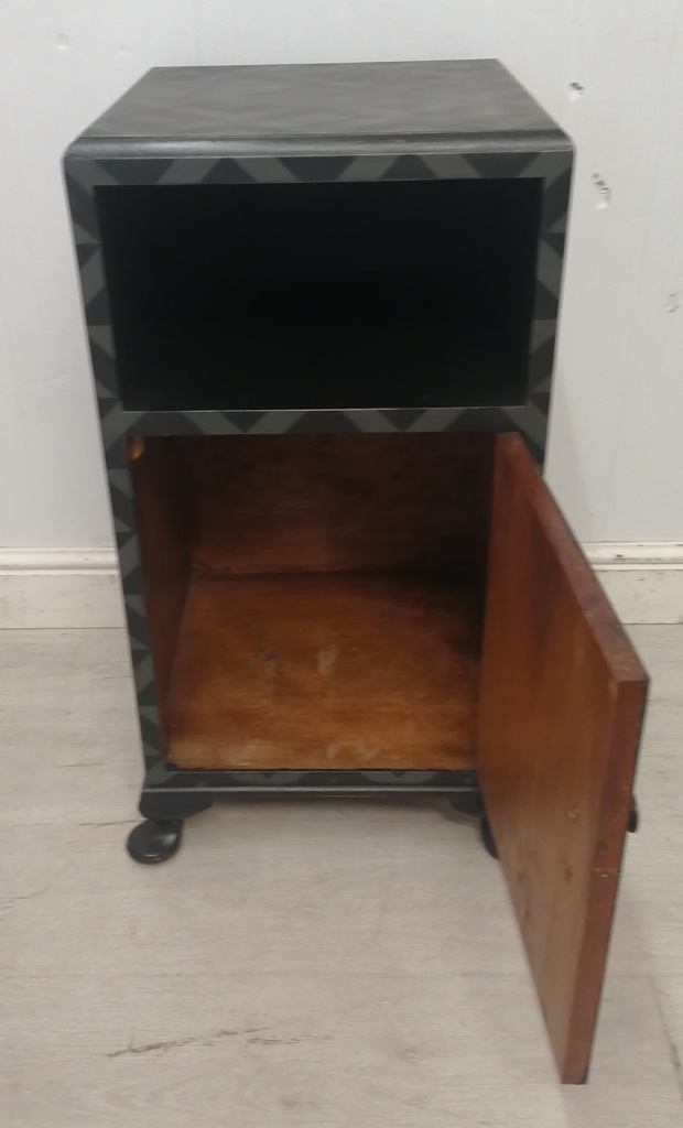 vintage painted bedside