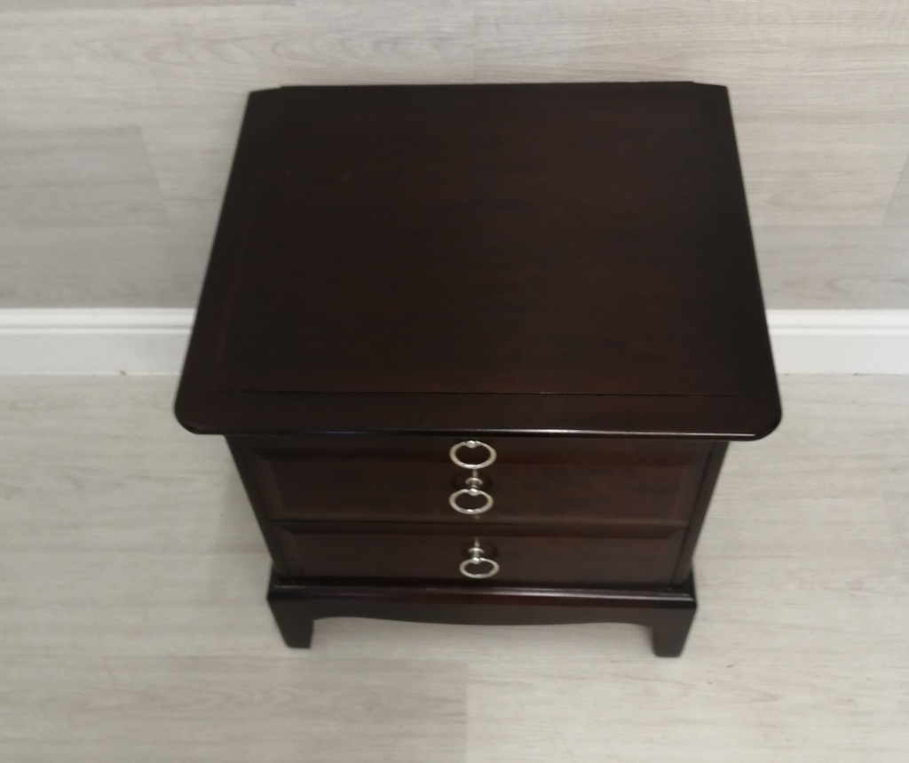 stag bedside table with tea tray