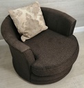 BROWN toned ROUND SWIVEL ARMCHAIR