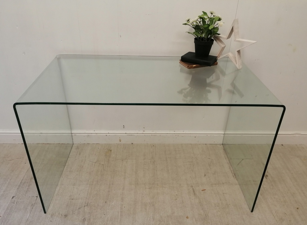 very stylish John Lewis curved glass desk