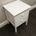 TWO DRAWER WHITE BEDSIDE