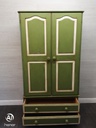 Stunning green paint solid pine wardrobe