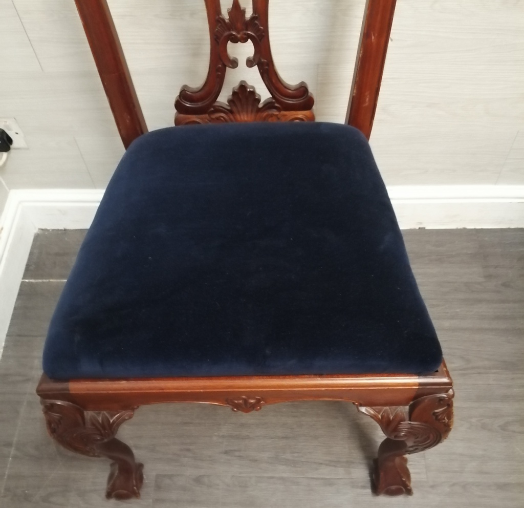 Set of six chippendale mahogny ball &amp; claw feet style chairs