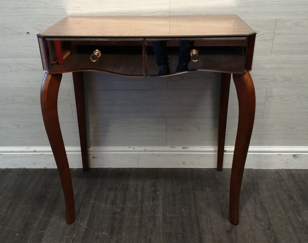 Bronzed Mirrored Two Drawer Console /DressingTable
