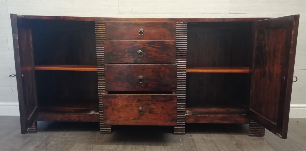 Great dark wood triple sideboard