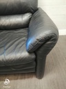 QUALITY BLACK LEATHER TWO SEATER SOFA