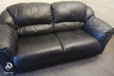 black leather two seater sofa