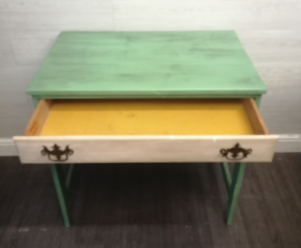 CREAM &amp; GREEN PAINTED DRESSING DESK