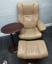 STRESSLESS DARK CREAM LEATHER TWO SEATER RECLINER SOFA