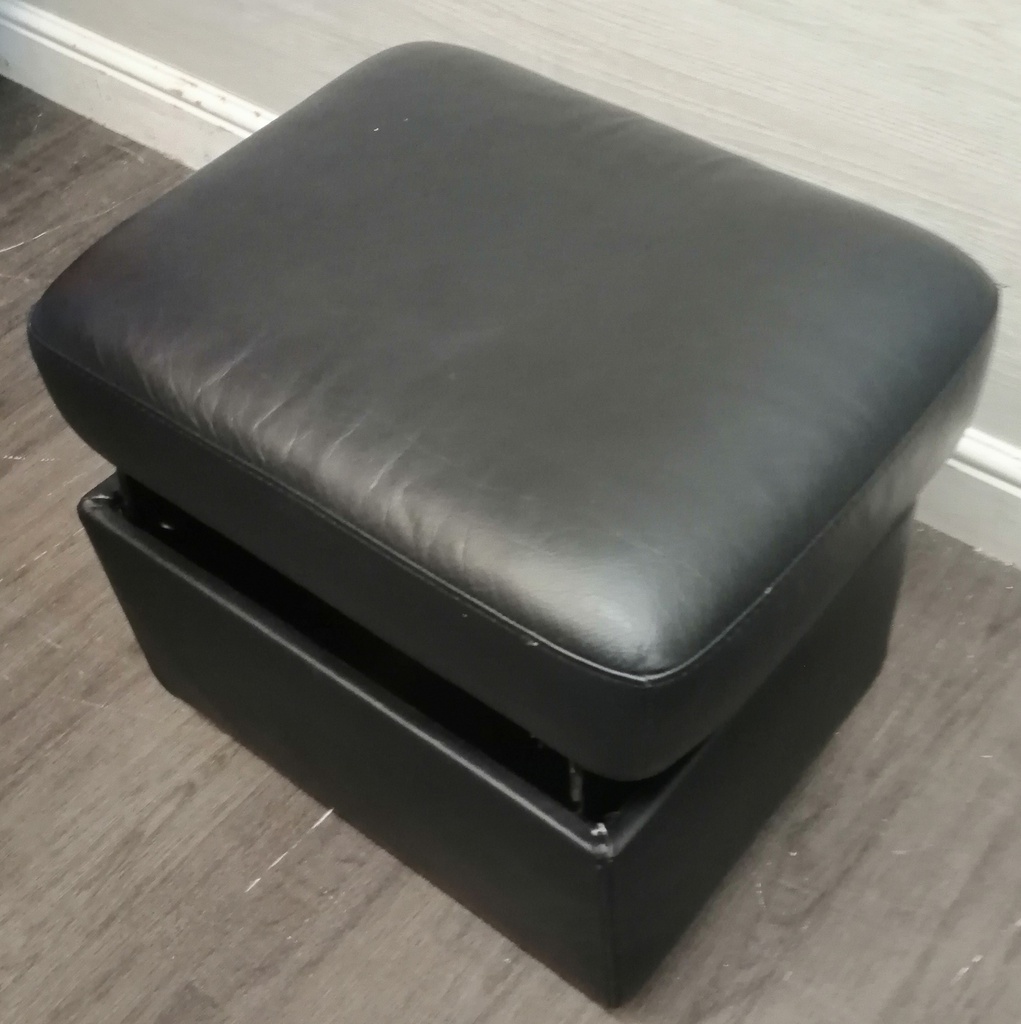 BLACK STRESSLESS OTTOMAN MODERN FOOTSTOOL