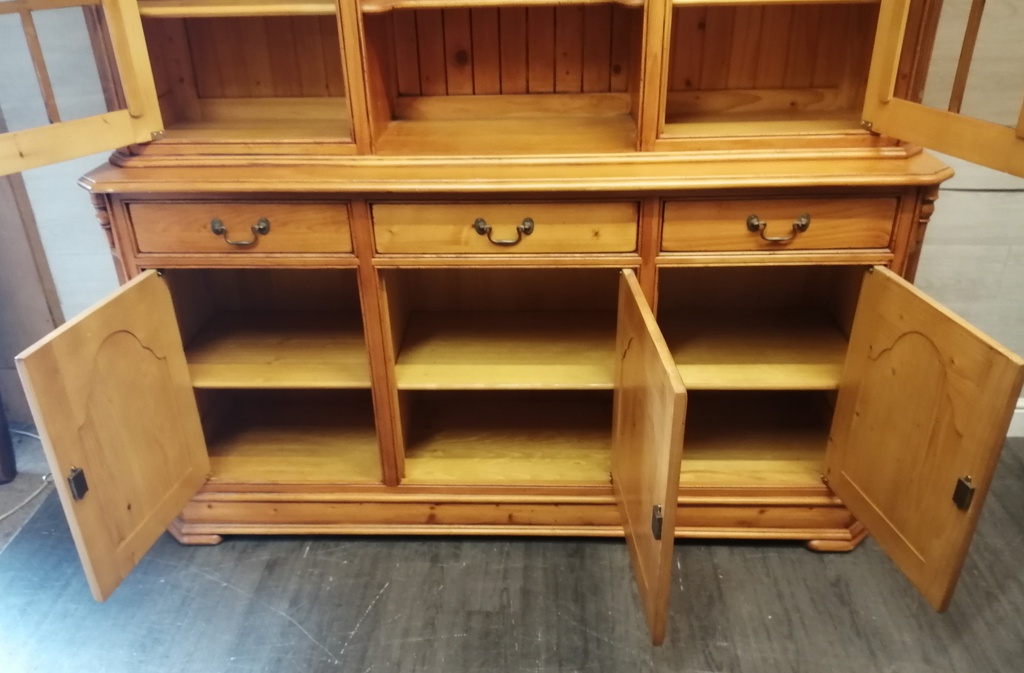 Quality large pine glazed display unit