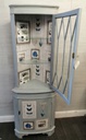 GLAZED TOP PAINTED CORNER DISPLAY UNIT