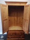 Solid pine double wardrobe with drawers