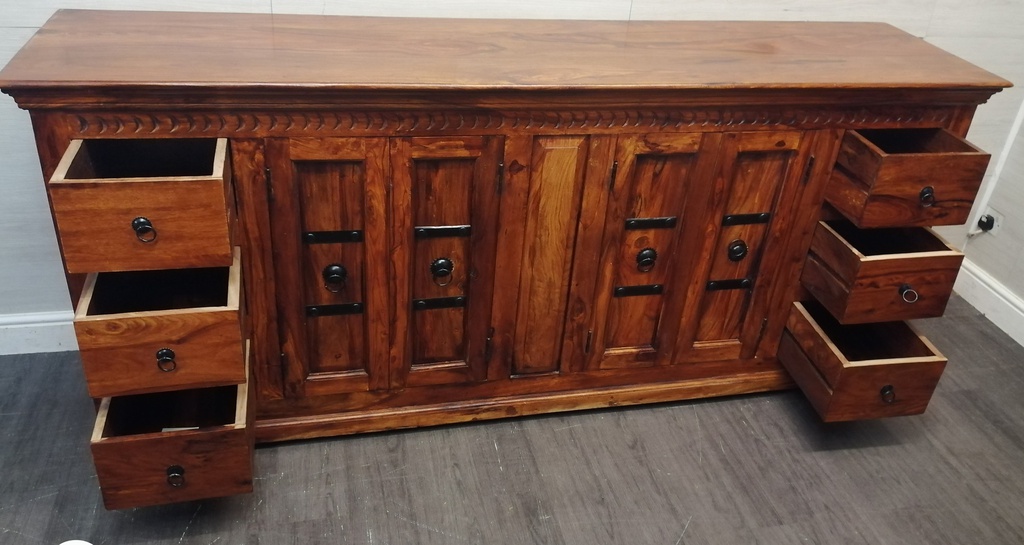QUALITY LARGE SOLID WOOD SHEESHAM SIDEBOARD