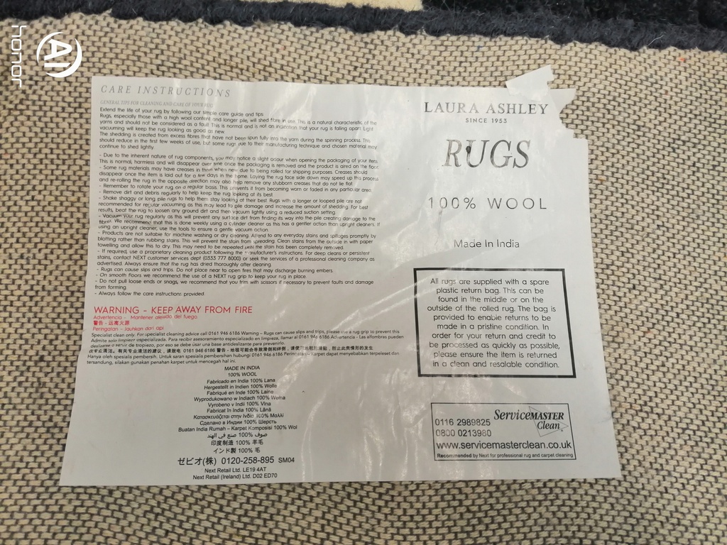 LAURA ASHLEY MIDNIGHT BLUE WOOL RUG