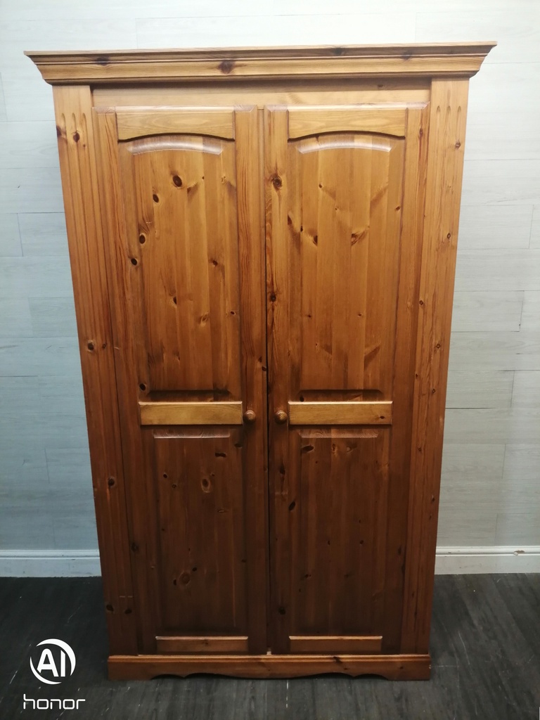 2 Door Solid Pine Wardrobe