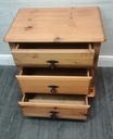 PINE THREE DRAWER BEDSIDE