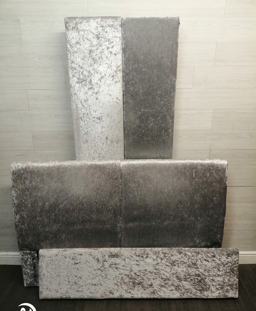 4ft6" Crush Velevet Grey  Ottoman Bed Frame