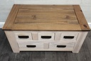 WHITE WASH FOUR DRAWER COFFEE TABLE