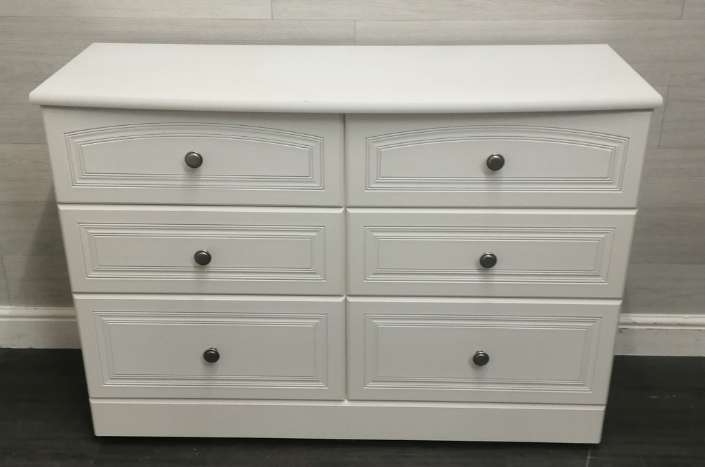 ALSTONS White Six Drawer Chest