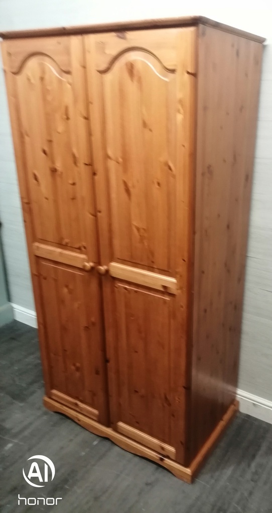 SOLID PINE DOUBLE WARDROBE