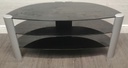 BLACK GLASS TV STAND