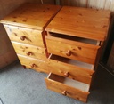 Pair of pine bedsides chests