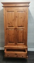 Solid double pine wardrobe with drawer