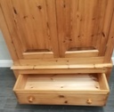 Solid double pine wardrobe with drawer
