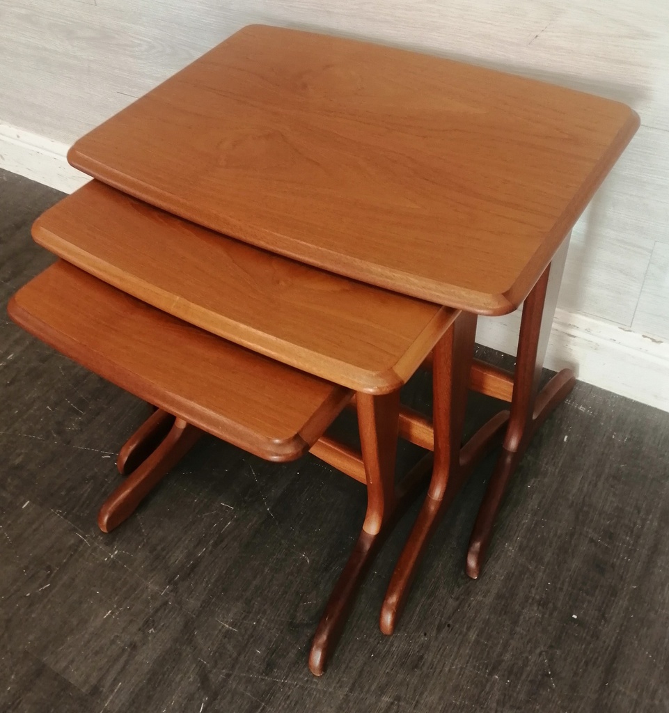 Retro Style Teak Nest of Three Tables