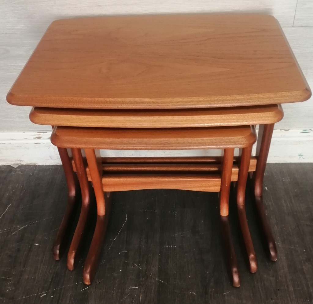 Retro Style Teak Nest of Three Tables