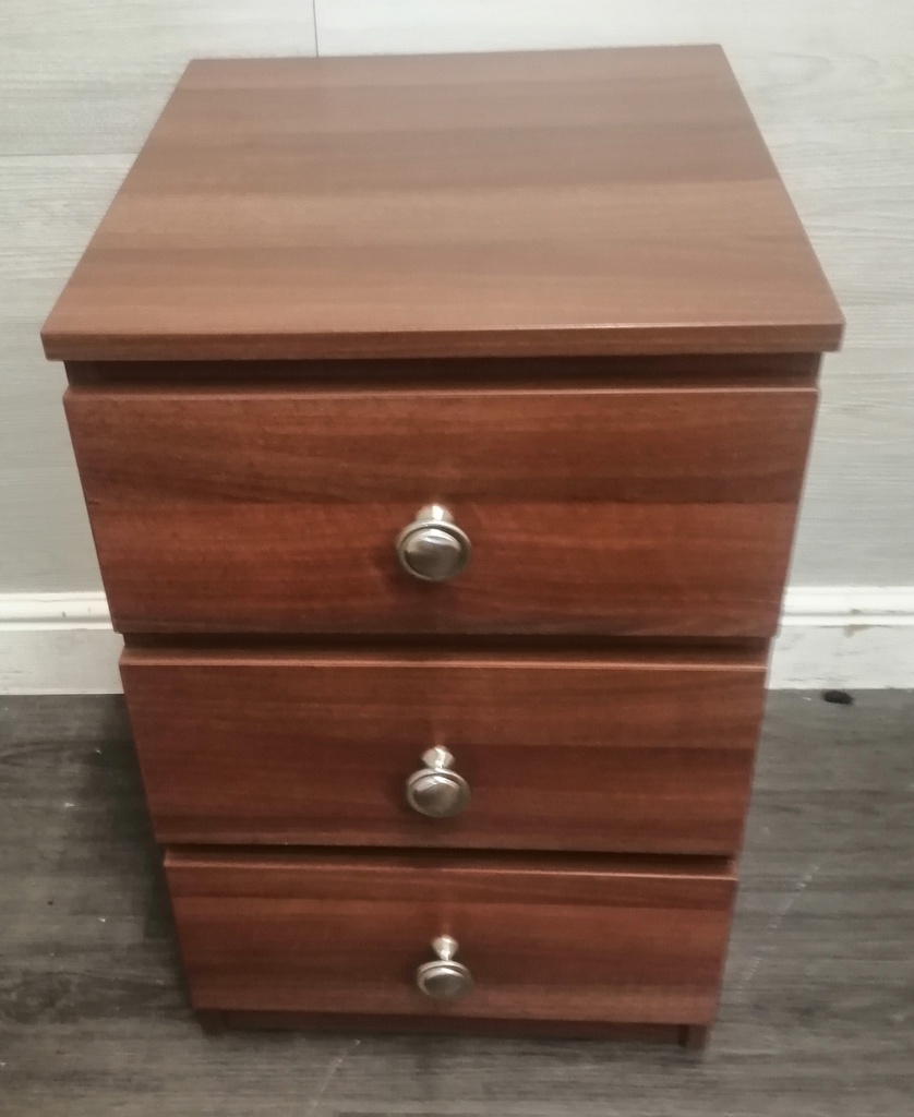 Modern three drawer bedside chest