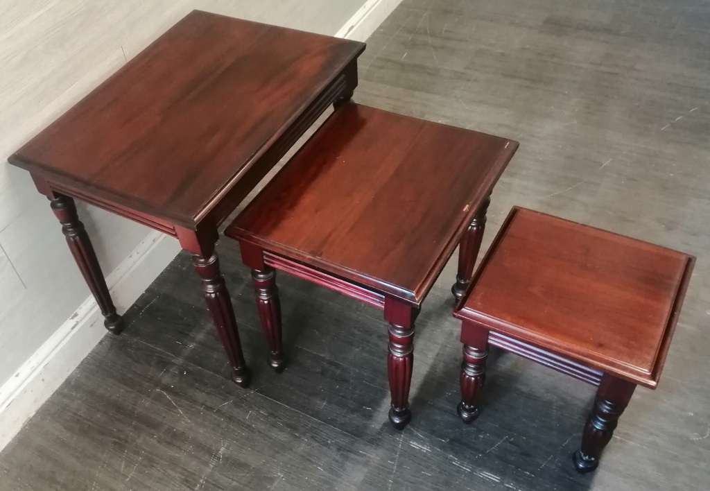 Nest of Three repro mahogany Tables