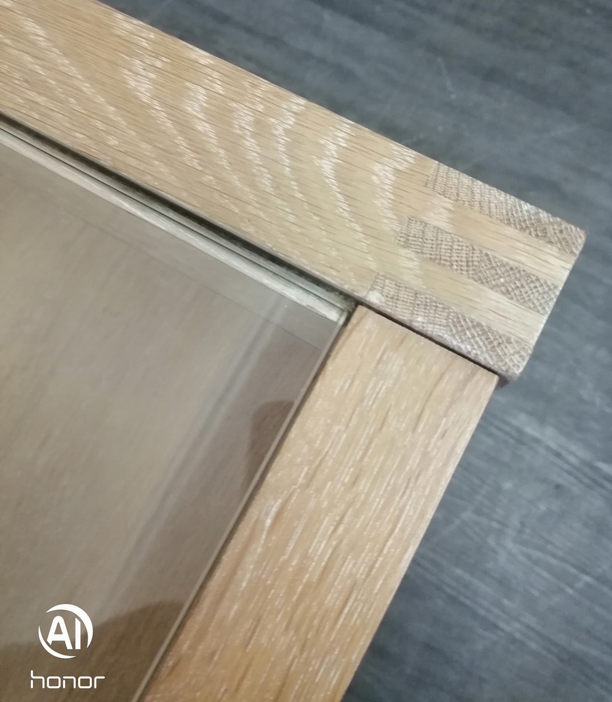 G Plan Square glass top washed oak coffee table