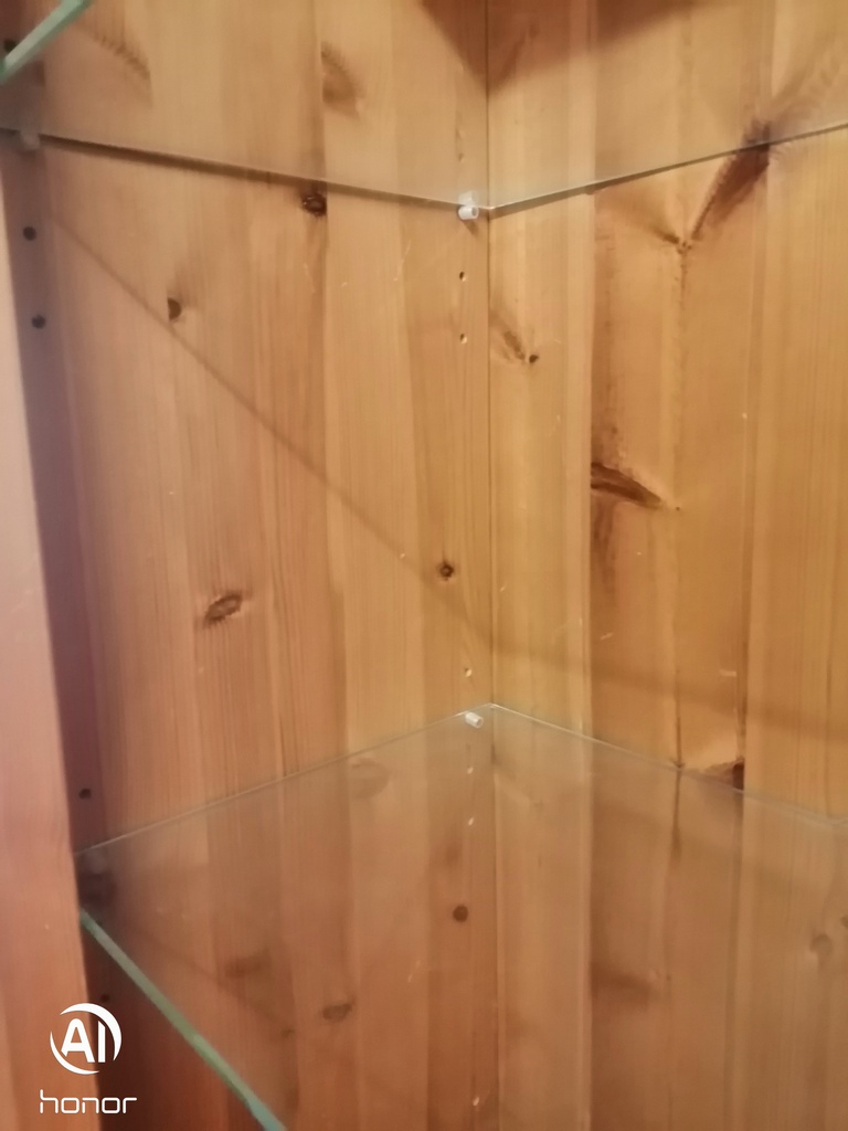 Glazed two door  pine dresser / cupboard