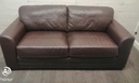 LARGE TWO SEATER BROWN LEATHER SOFA