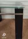 BLACK GLASS TOP SIDE TABLE