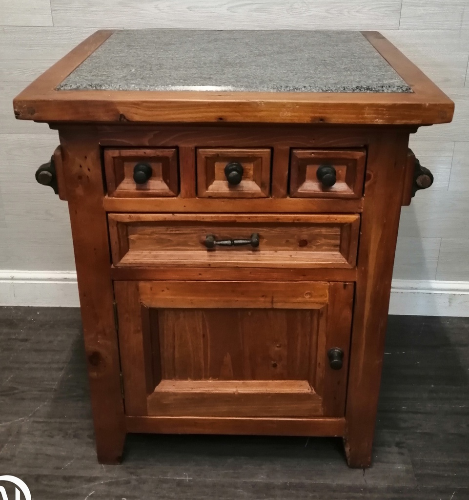 Quality Mexican Pine Kitchen Island with GraniteTop