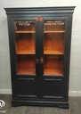LOVELY PAINTED GLASS DISPLAY BOOKCASE / CABNIT