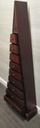 DARK WOOD PYRAMID CHEST OF 9 DRAWERS
