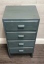 Painted retro four drawer bedside chest / side table