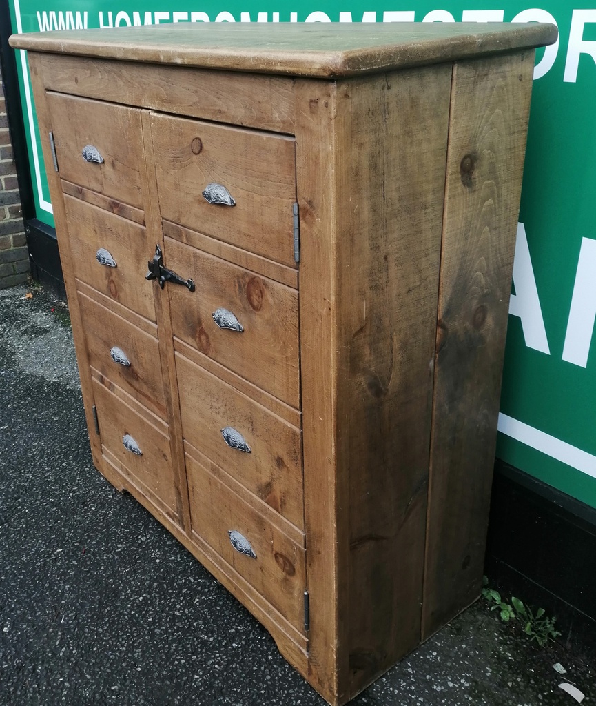 LARGE RUSTIC STYLE PINE CUPBOARD
