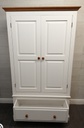 Double white / pine wardrobe with drawer