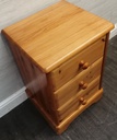 Quality solid pine three drawer bedside chest