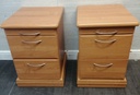 Pair of bedside chests with tea tray