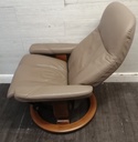 STRESSLESS Leather Recliner Chair with Footstool