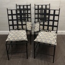 Black Metal Frame Glass Top Table &amp; Four Chairs