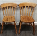 Pair of slat back dining chairs